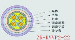 KVVP2-22銅芯聚氯乙烯絕緣聚氯乙烯護(hù)套銅帶屏蔽鋼帶鎧裝控制電纜